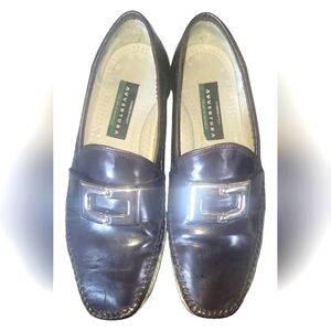 Avventura Lorenzo Banfi Black Men's Handmade In Italy Loafers with Silver Buckle